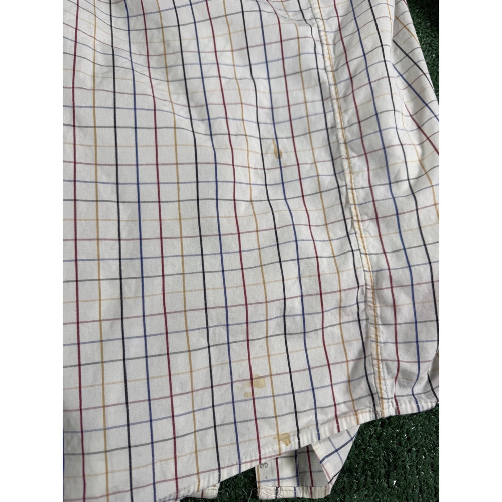 Gitman Bros Button Down Mens 2XL White Tattersall Check Long Sleeve Shirt - Picture 7 of 8